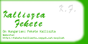 kalliszta fekete business card